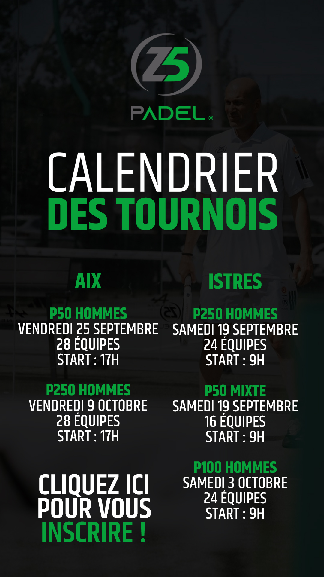 calendrier tournois de paSdel